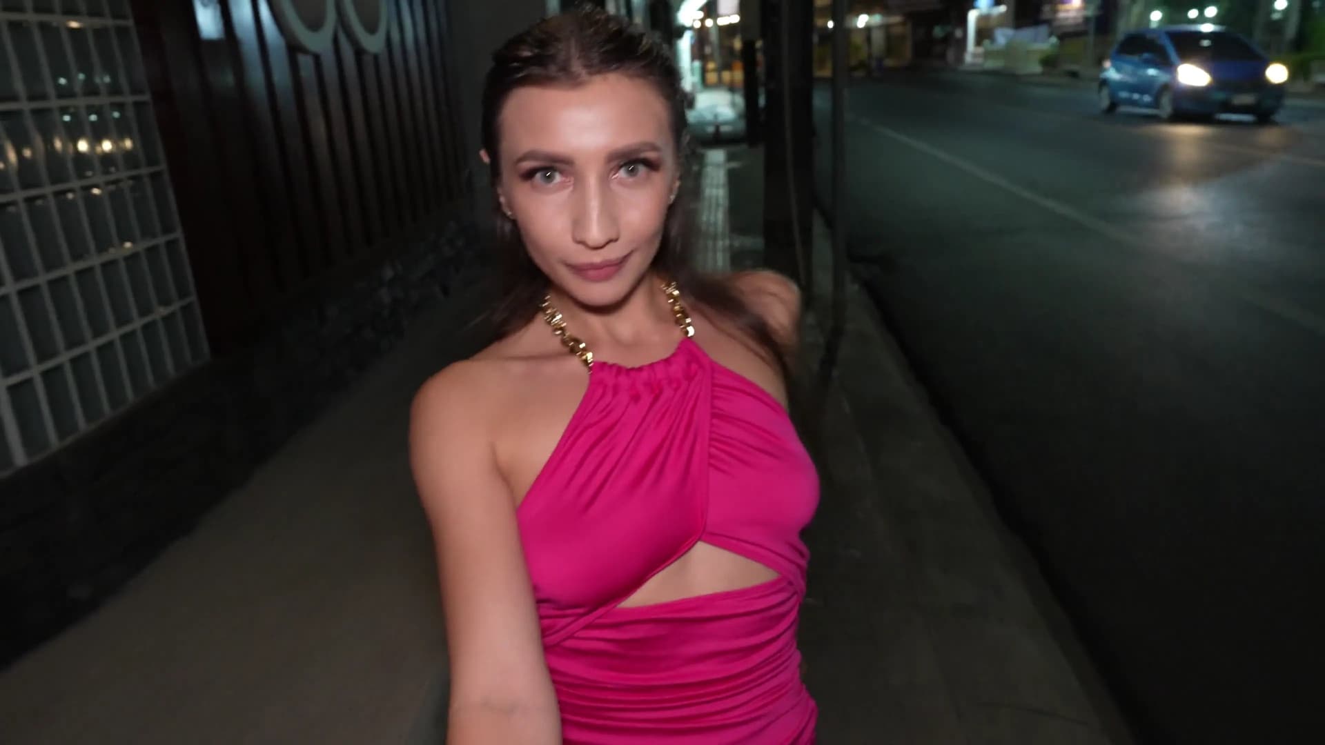 Dressed Girl Swallows My Cum