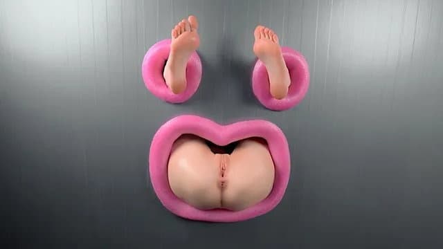 Gloryhole Fuck that Ass Through the Wall until Her Foot Shake