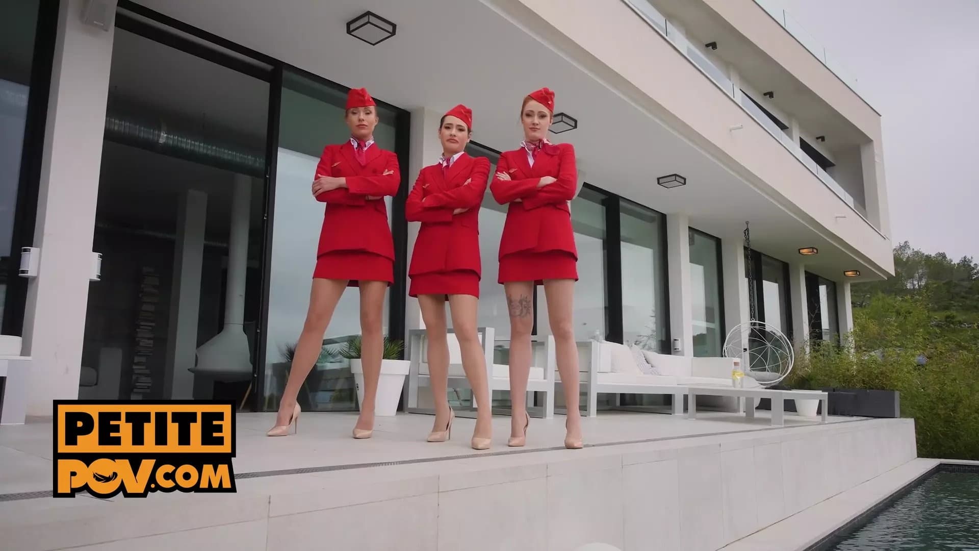 All Girl Air Steward Trio Turns Fourway with Angelika Grays